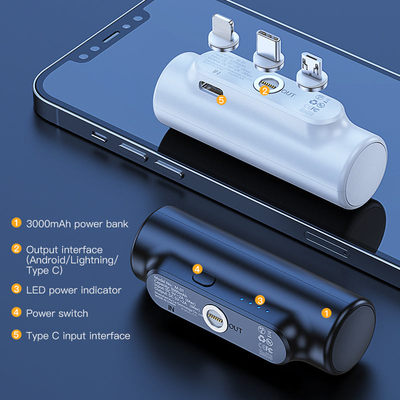 Banque d'alimentation à capsule magnétique sans fil