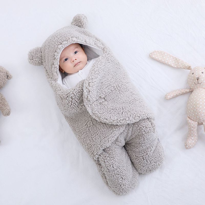 Enveloppe de sac de couchage pour bébé, couverture d'emmaillotage d'hiver pour nouveau-né