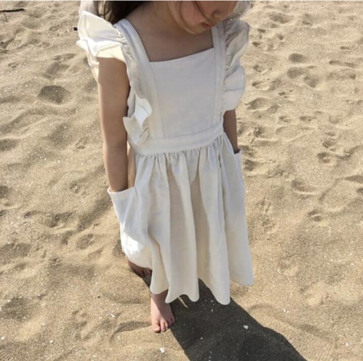 Vestidos ocasionales de la princesa del color puro de la muchacha de los niños del bebé para los vestidos de las muchachas