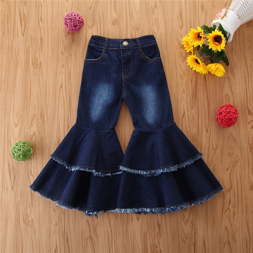 Pantalones acampanados de estilo europeo y americano para niñas y niños