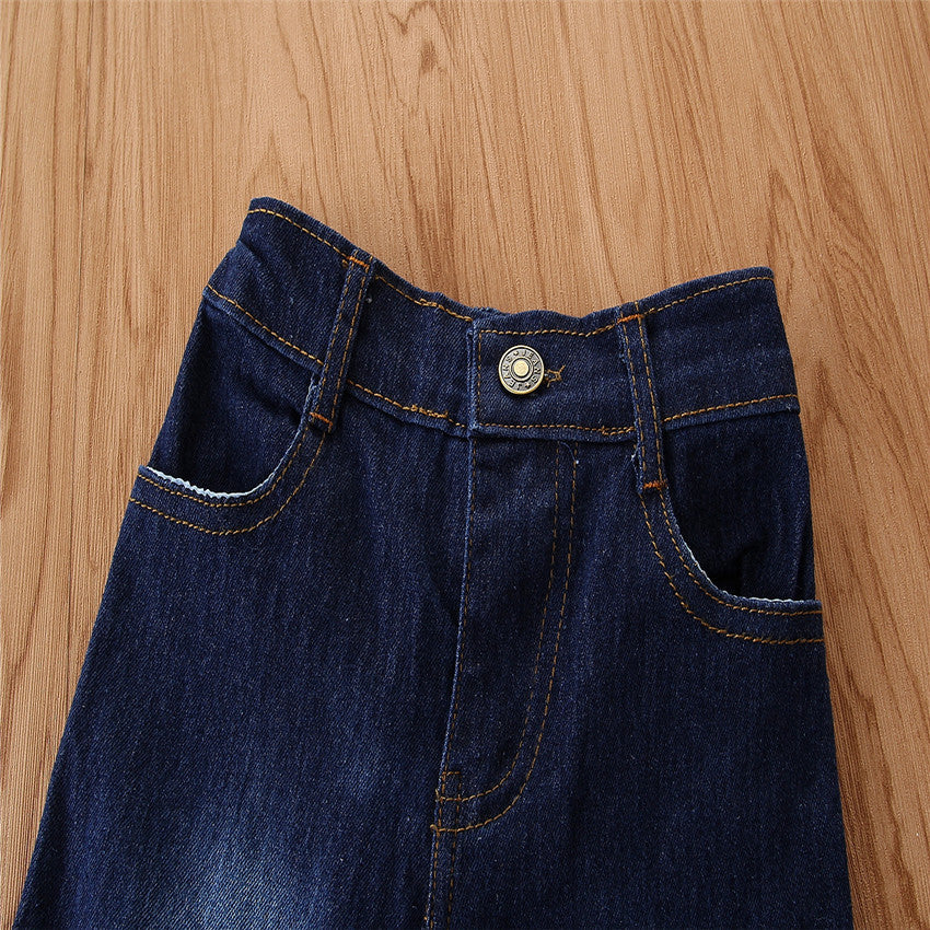 Pantalones acampanados de estilo europeo y americano para niñas y niños