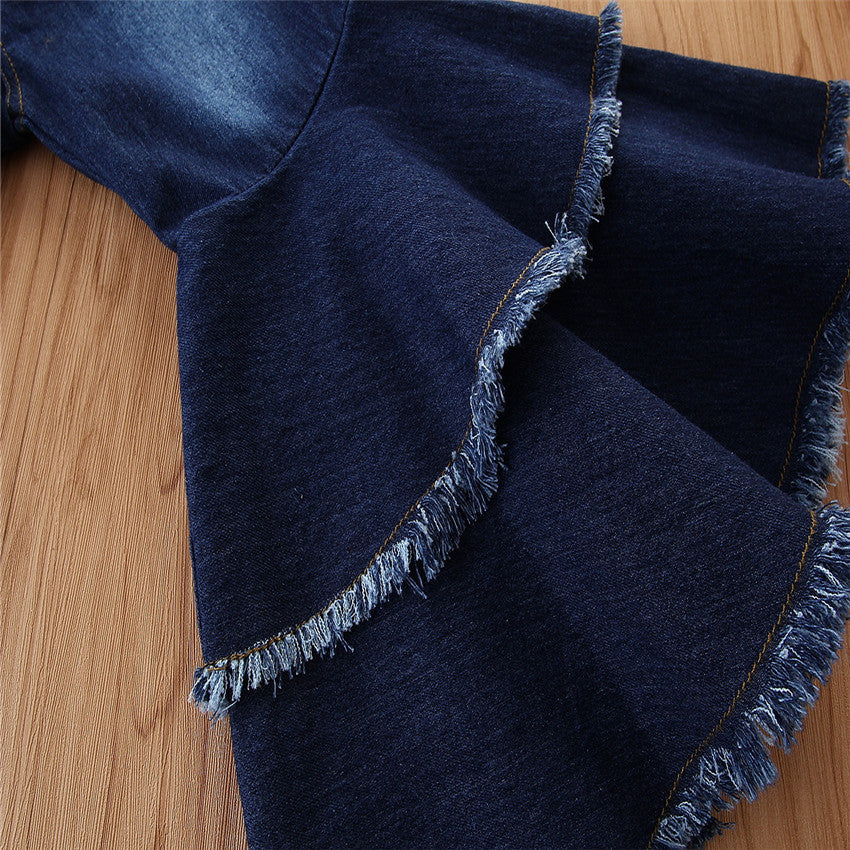 Pantalones acampanados de estilo europeo y americano para niñas y niños