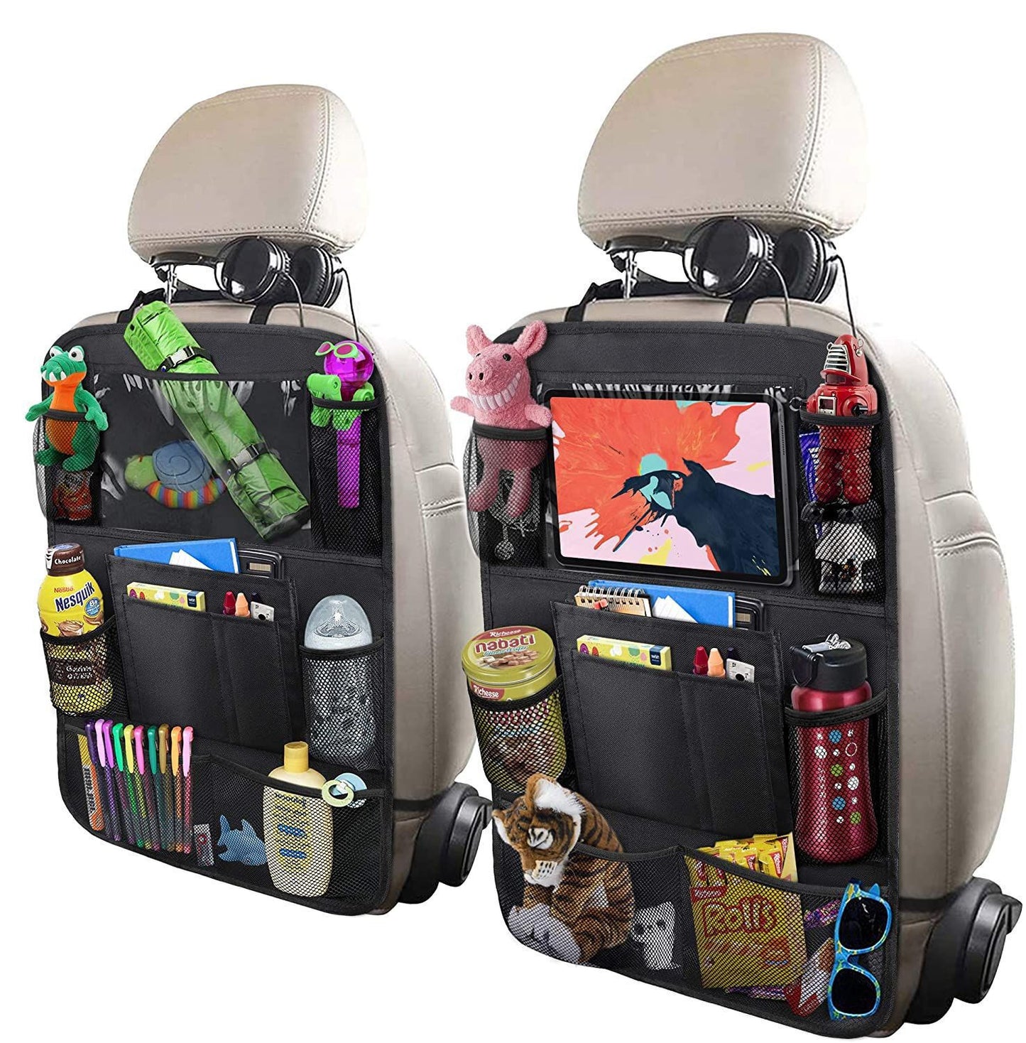 Sac de rangement anti-coup de pied pour siège arrière de voiture, sac de rangement pour voiture
