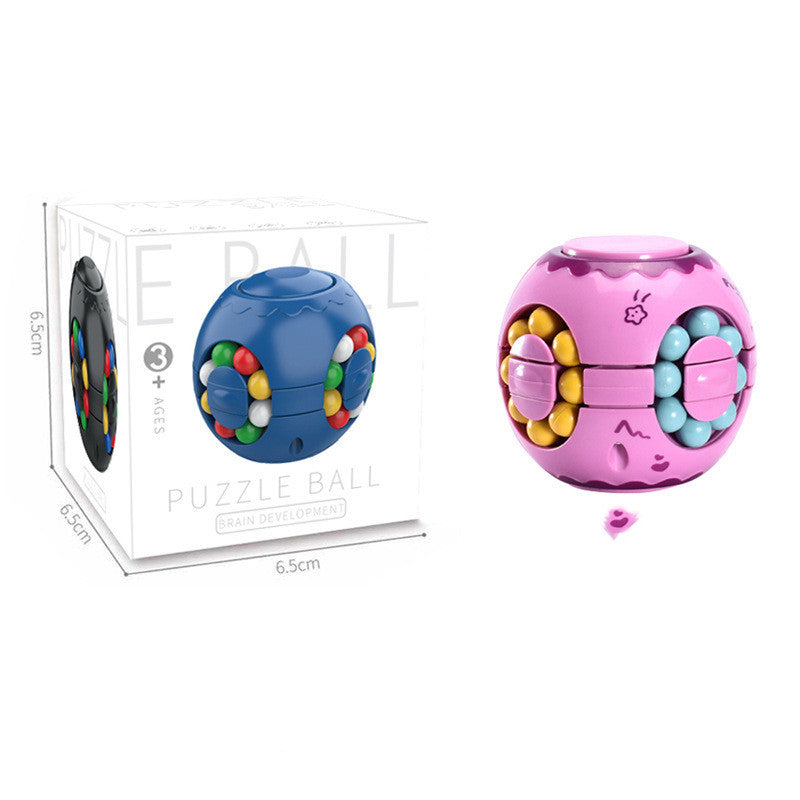 Intelligence Fingertip Checkered Educational Toys Bean Rotating Toy Relieve Stress Children Educational Toys Finger Magic Bean Burger Toy Puzzle Top Spinning Magic Bean