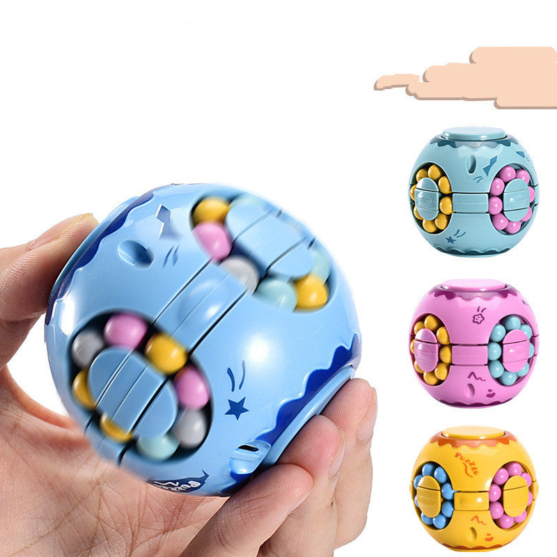 Intelligence Fingertip Checkered Educational Toys Bean Rotating Toy Relieve Stress Children Educational Toys Finger Magic Bean Burger Toy Puzzle Top Spinning Magic Bean