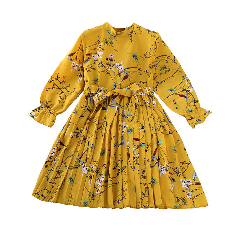 Robe de princesse à manches longues pour enfants, imprimé coréen explosif