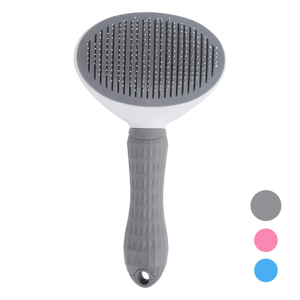 Peigne autonettoyant pour chat, en acier inoxydable, pour chien, brosse à cheveux, une clé pour enlever l'artefact flottant