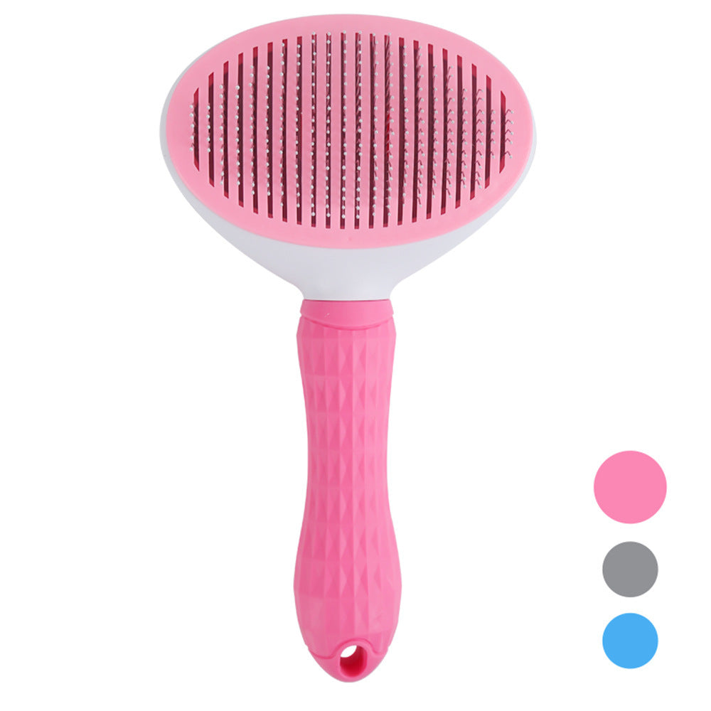 Peigne autonettoyant pour chat, en acier inoxydable, pour chien, brosse à cheveux, une clé pour enlever l'artefact flottant