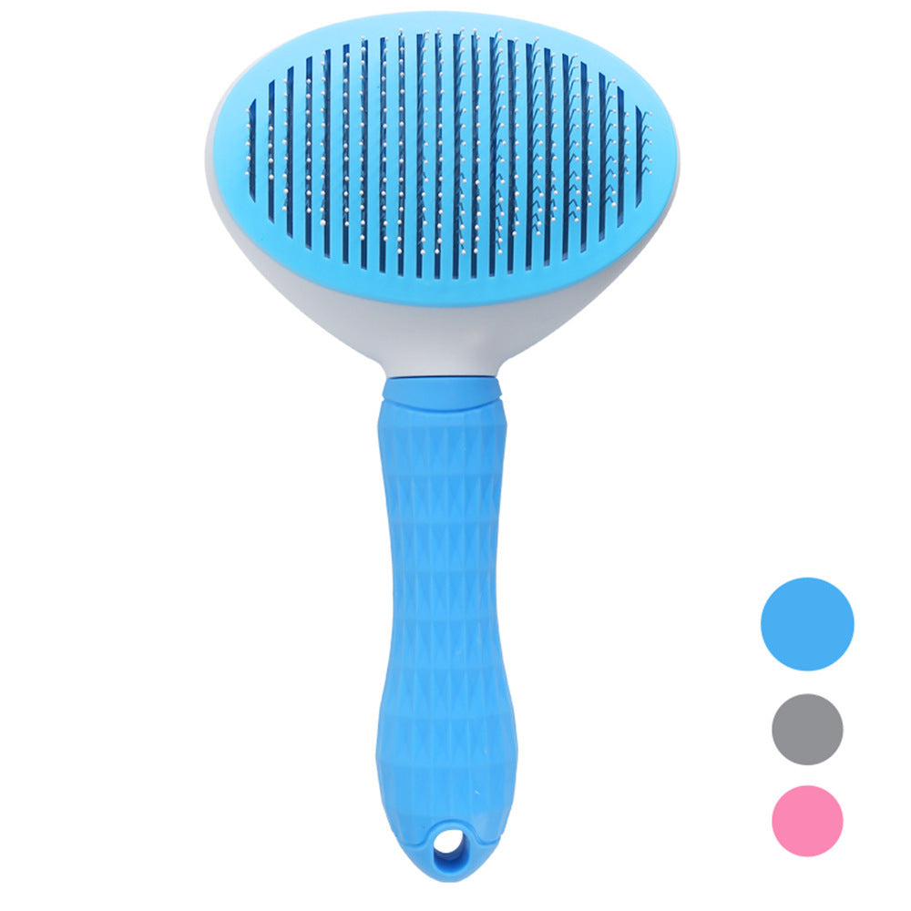 Peigne autonettoyant pour chat, en acier inoxydable, pour chien, brosse à cheveux, une clé pour enlever l'artefact flottant