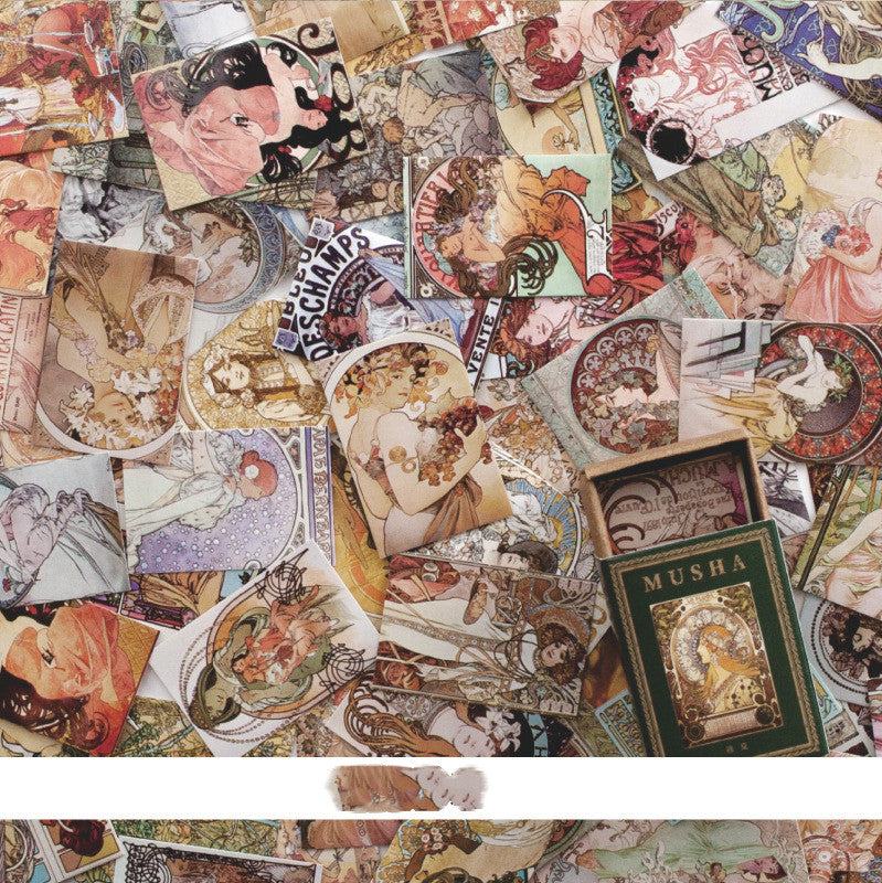 Papel de mensaje de material de collage de cuenta de mano de estilo retro