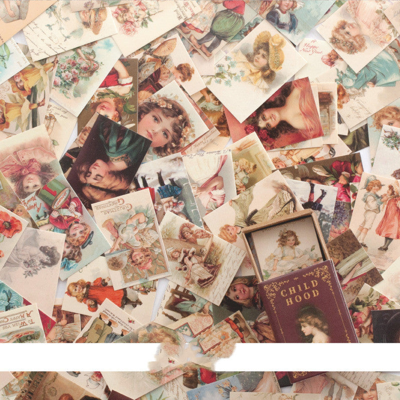 Papel de mensaje de material de collage de cuenta de mano de estilo retro