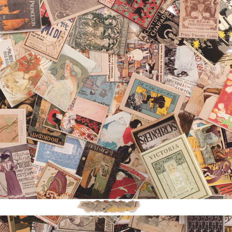 Papel de mensaje de material de collage de cuenta de mano de estilo retro