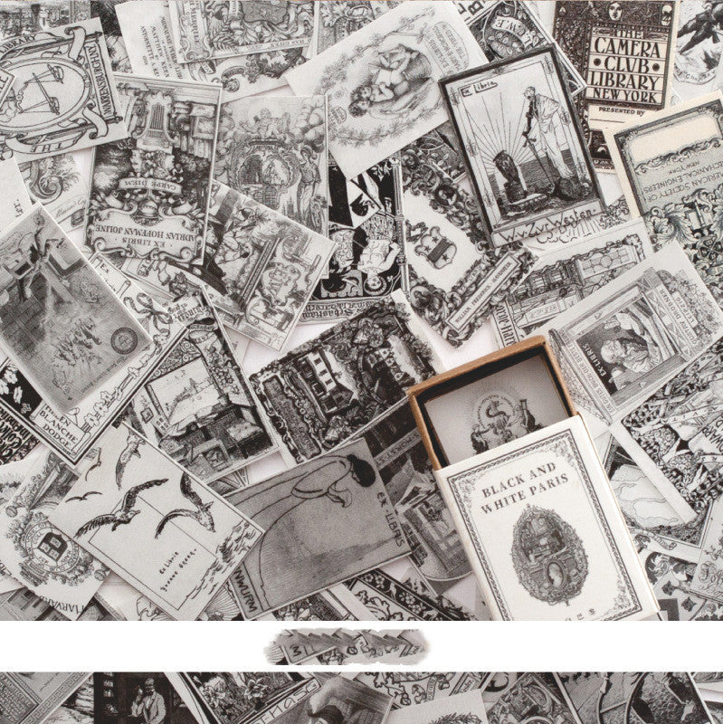 Papel de mensaje de material de collage de cuenta de mano de estilo retro