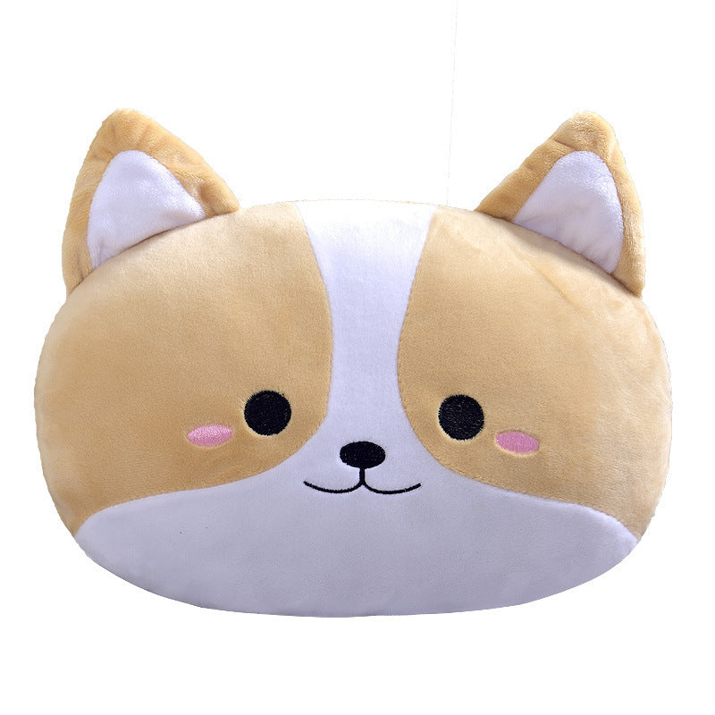 Corgi Shiba Inu Cartoon Car Headrest Neck Pillow Pair Pillow Car Lumbar Pillow Four Seasons Cute Pillow