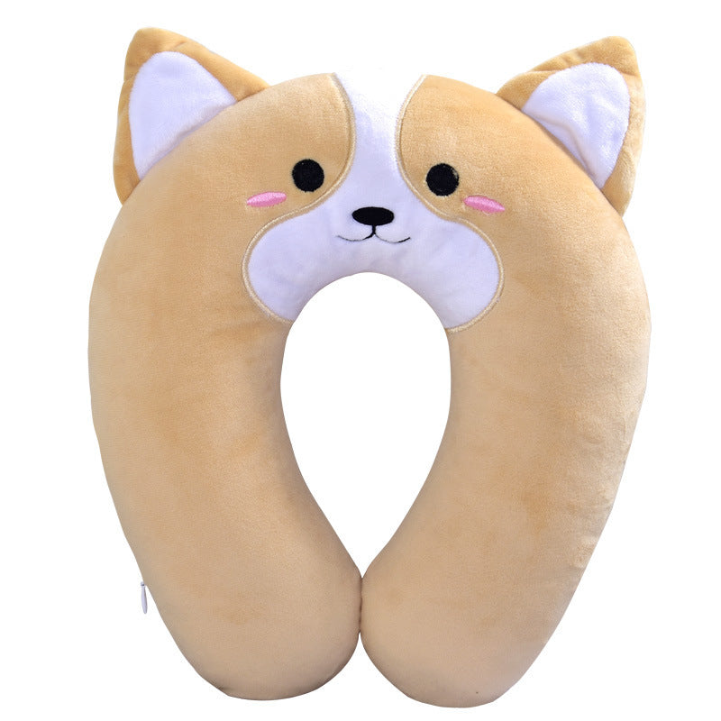 Corgi Shiba Inu Cartoon Car Headrest Neck Pillow Pair Pillow Car Lumbar Pillow Four Seasons Cute Pillow