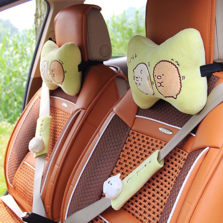 Oreiller de cou d'appui-tête de voiture oreiller d'os de voiture quatre saisons avec l'oreiller de voiture de couverture
