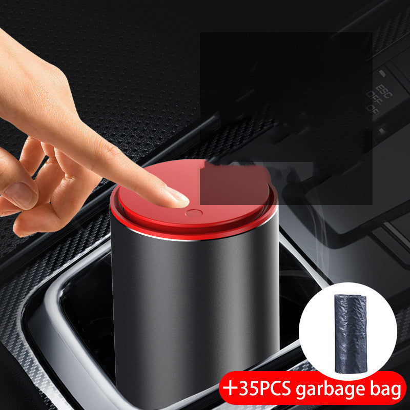 Mini almacenamiento multifuncional creativo y almacenamiento de bolsas de basura en el bote de basura del automóvil
