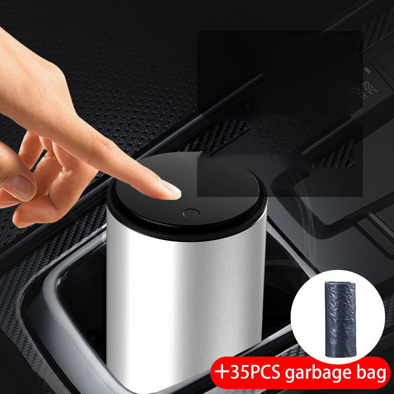 Mini almacenamiento multifuncional creativo y almacenamiento de bolsas de basura en el bote de basura del automóvil