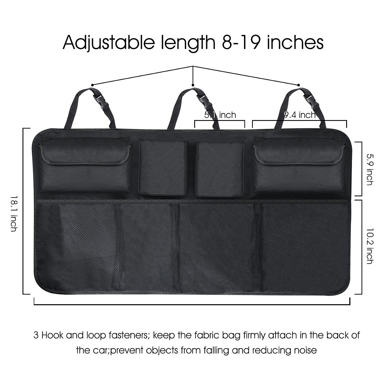Sac de rangement de sac suspendu de stockage de coffre pliable de voiture