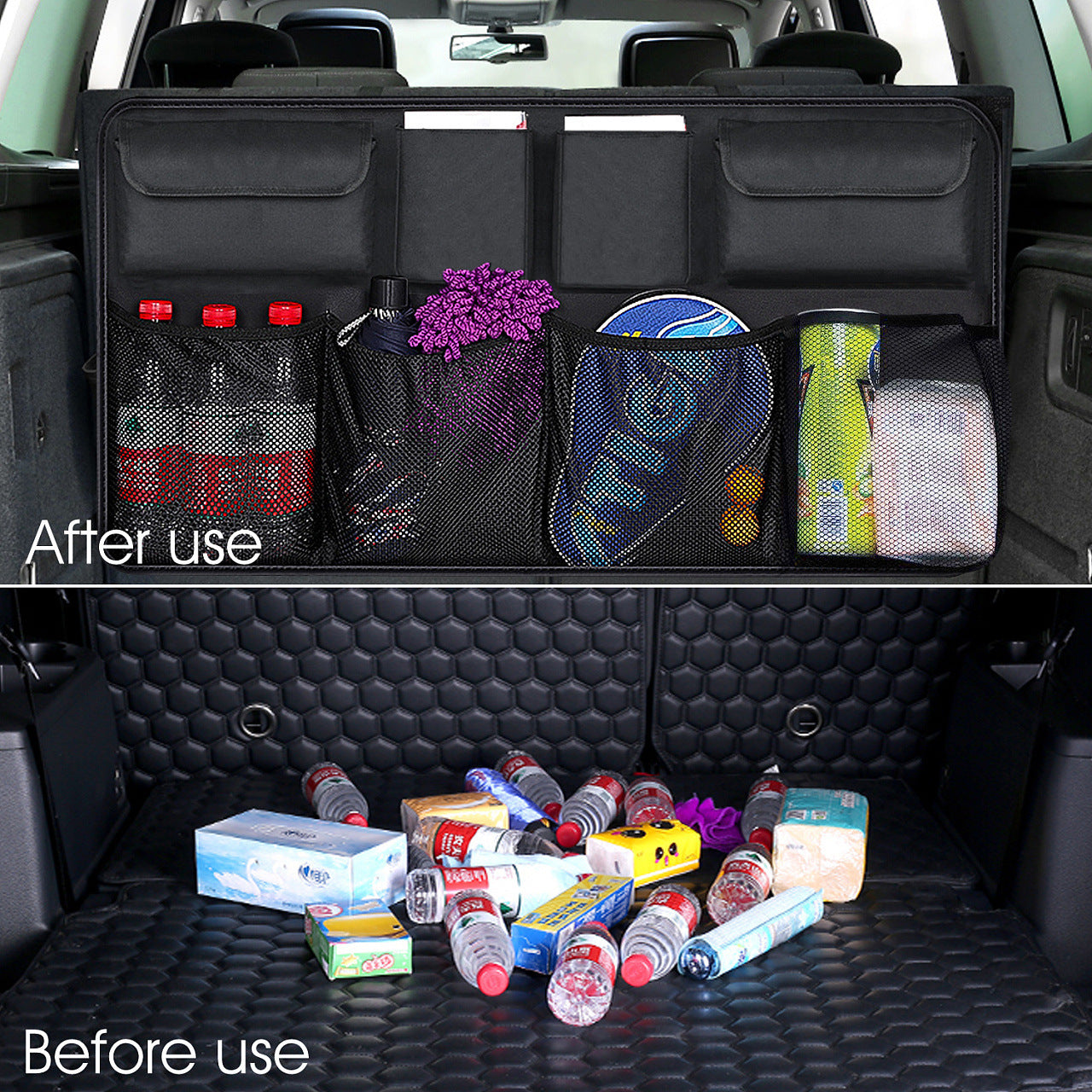 Sac de rangement de sac suspendu de stockage de coffre pliable de voiture