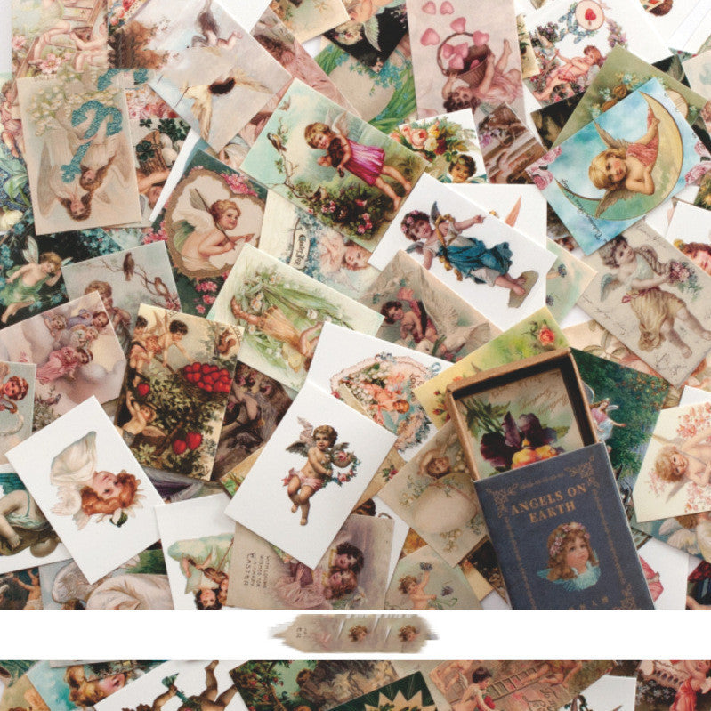 Papel de mensaje de material de collage de cuenta de mano de estilo retro