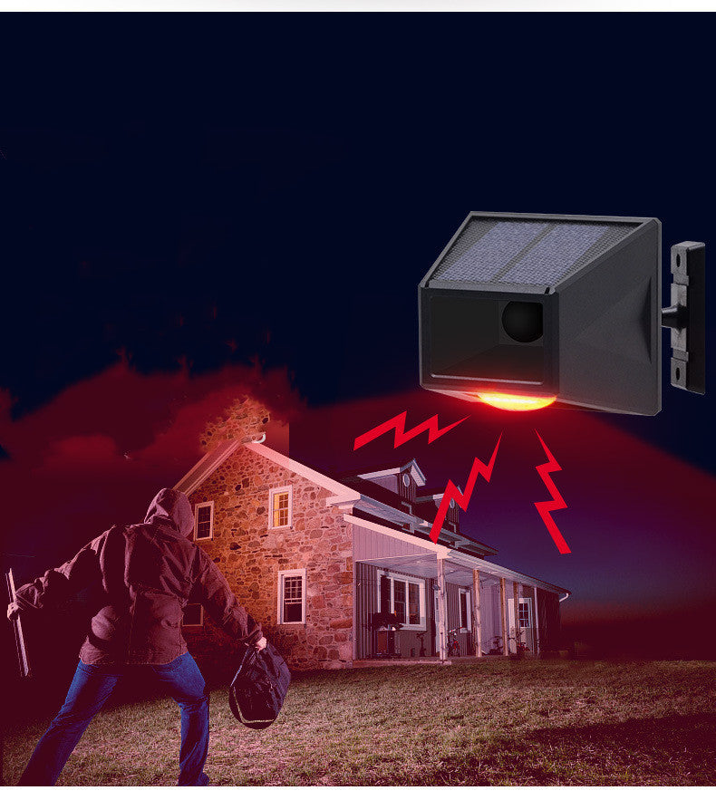 Lampe d'alarme solaire à télécommande à détection de corps infrarouge