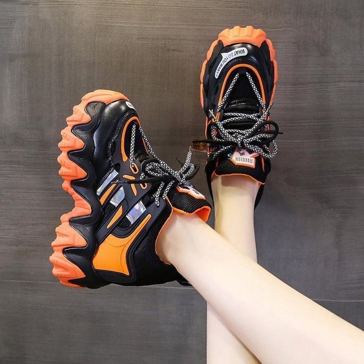 Zapatos deportivos informales con plataforma y plataforma para mujer de altura interior