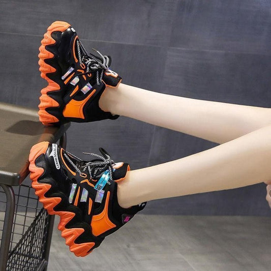 Zapatos deportivos informales con plataforma y plataforma para mujer de altura interior