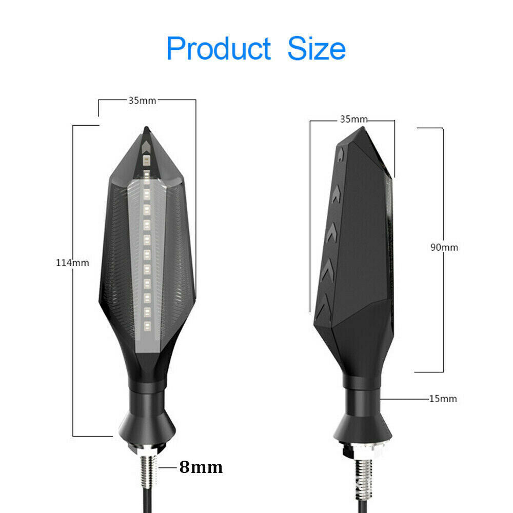 Motorcycle Two-Color LED Flowing Water Arrow Turn Signal