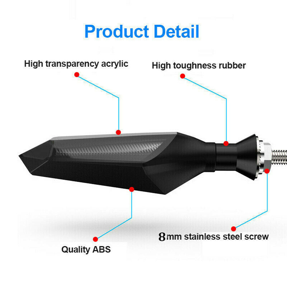 Motorcycle Two-Color LED Flowing Water Arrow Turn Signal