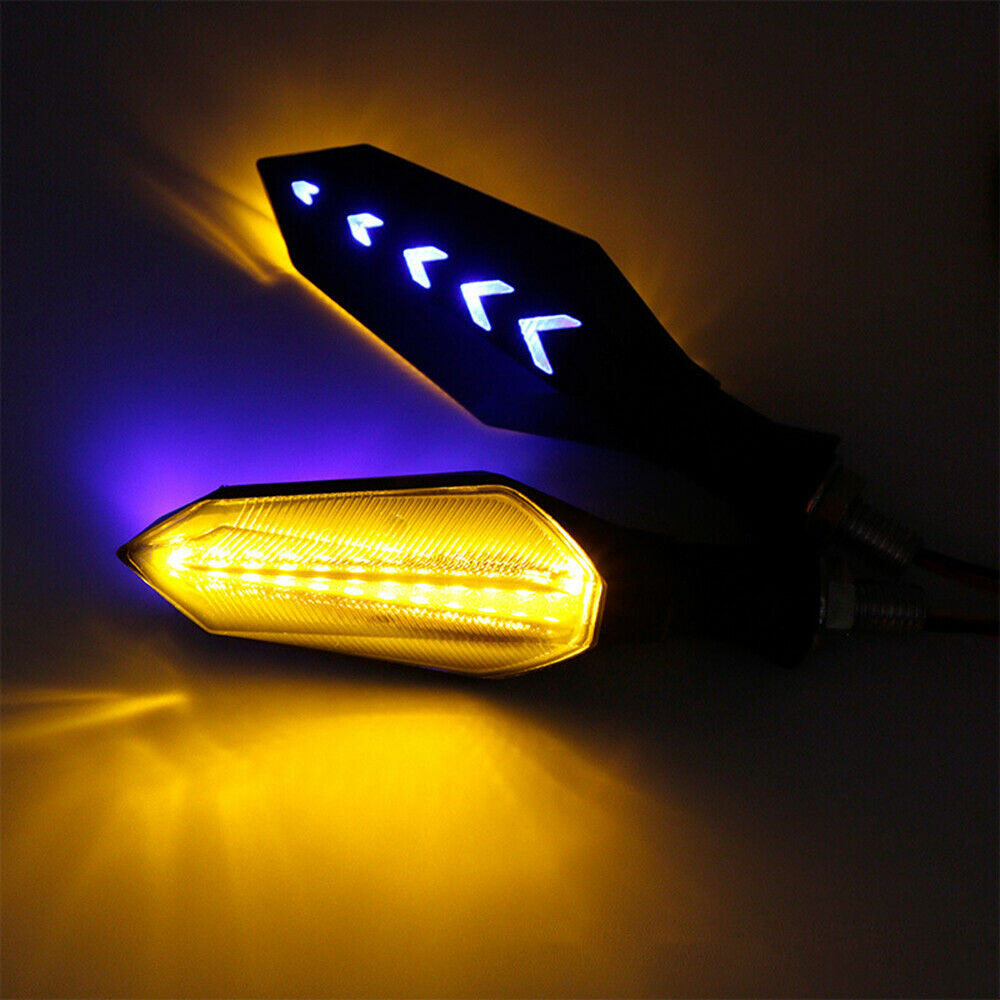 Motorcycle Two-Color LED Flowing Water Arrow Turn Signal