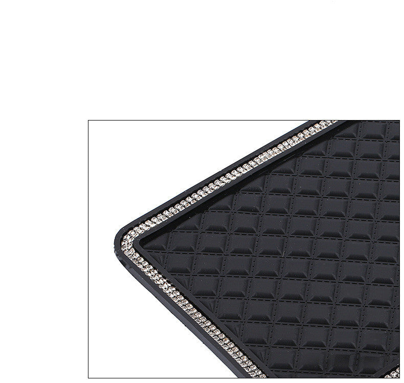 Lingge Alfombrilla antideslizante para coche, alfombrilla de diamante creativa con plumas grandes para coche