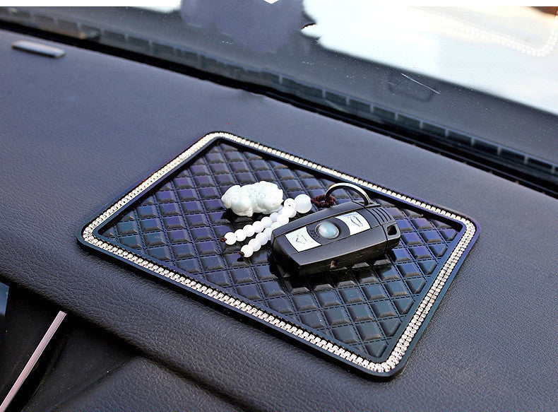 Lingge Alfombrilla antideslizante para coche, alfombrilla de diamante creativa con plumas grandes para coche