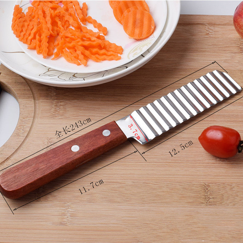 Coupe-frites en acier inoxydable, couteau coupe-pommes de terre, outils de coupe ondulés pour légumes, Gadgets de cuisine