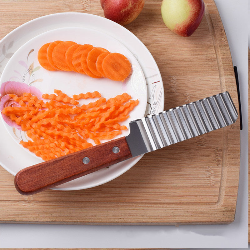 Coupe-frites en acier inoxydable, couteau coupe-pommes de terre, outils de coupe ondulés pour légumes, Gadgets de cuisine