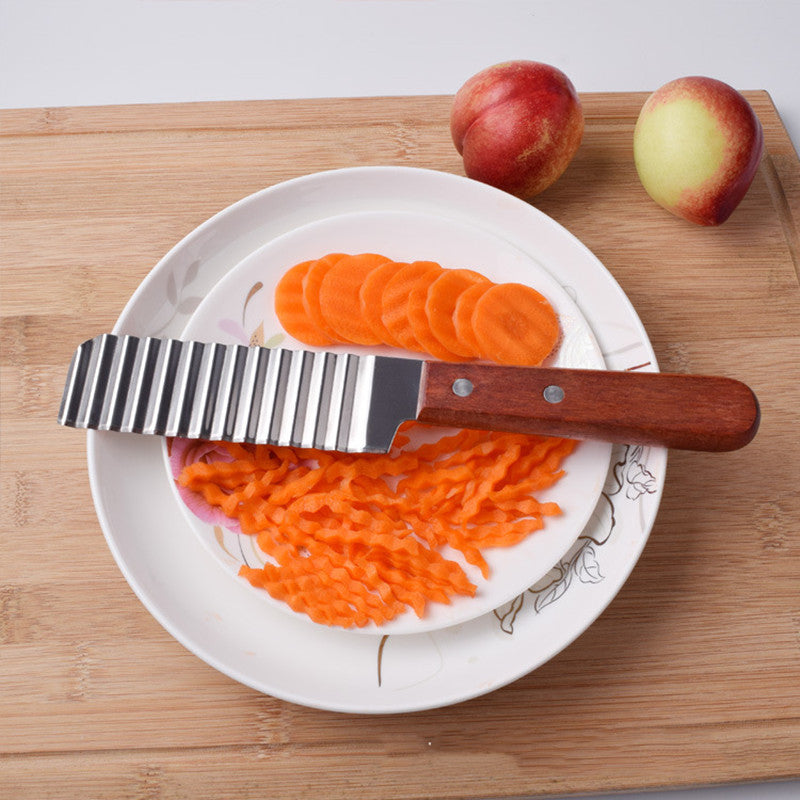 Coupe-frites en acier inoxydable, couteau coupe-pommes de terre, outils de coupe ondulés pour légumes, Gadgets de cuisine