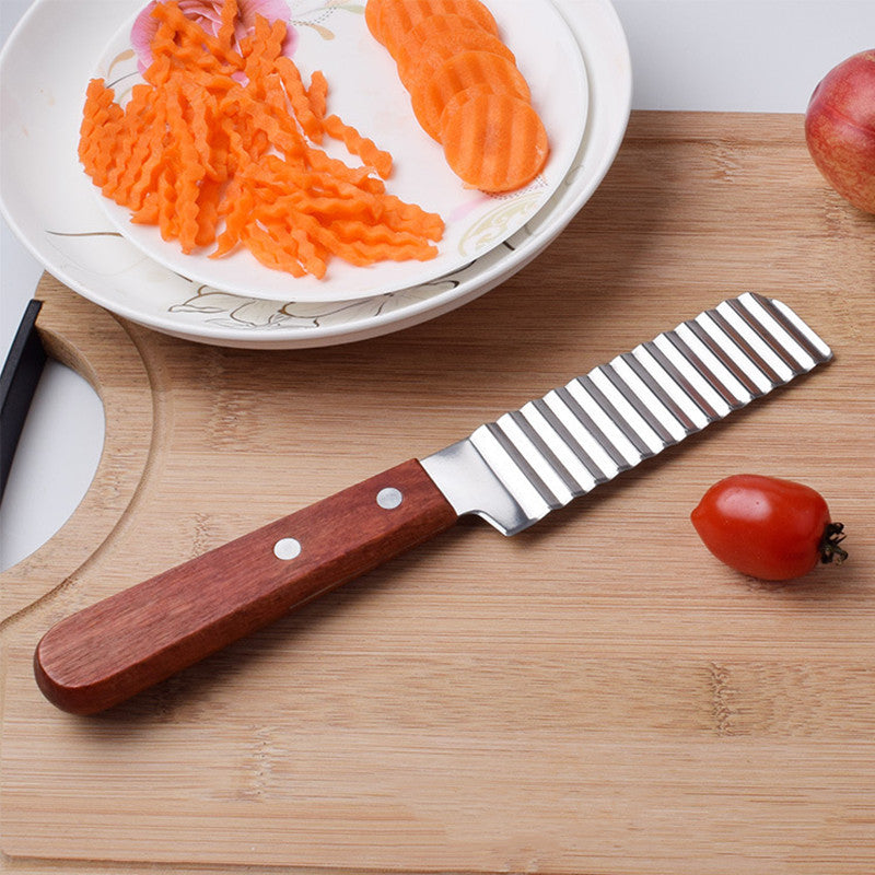 Coupe-frites en acier inoxydable, couteau coupe-pommes de terre, outils de coupe ondulés pour légumes, Gadgets de cuisine