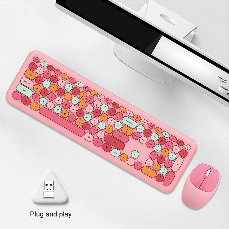 Ensemble clavier et souris silencieux sans fil rond