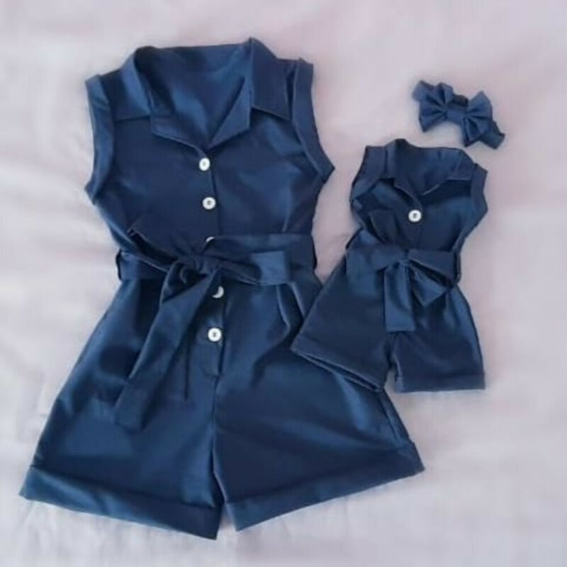 Pudcoco enfants bébé fille vêtements sans manches barboteuse Denim