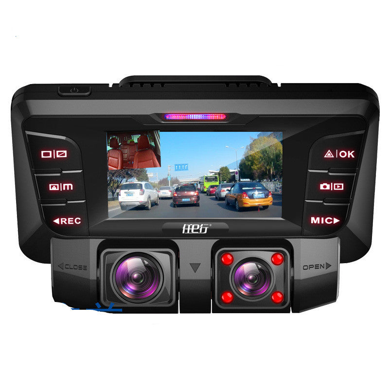 Enregistreur de conduite de voiture HD Vision nocturne enregistreur de conduite à vue panoramique à double objectif