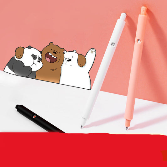 MINISO couleur papeterie noir signe stylo mignon dessin animé ours nu presse Gel stylo
