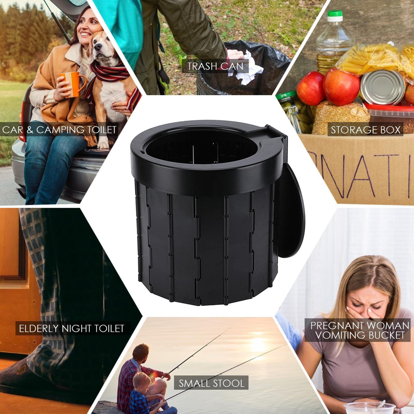 Inodoro grande para niños, inodoro para coche, inodoro de viaje, urinario a prueba de salpicaduras, inodoro portátil plegable para atascos de tráfico, emergencia