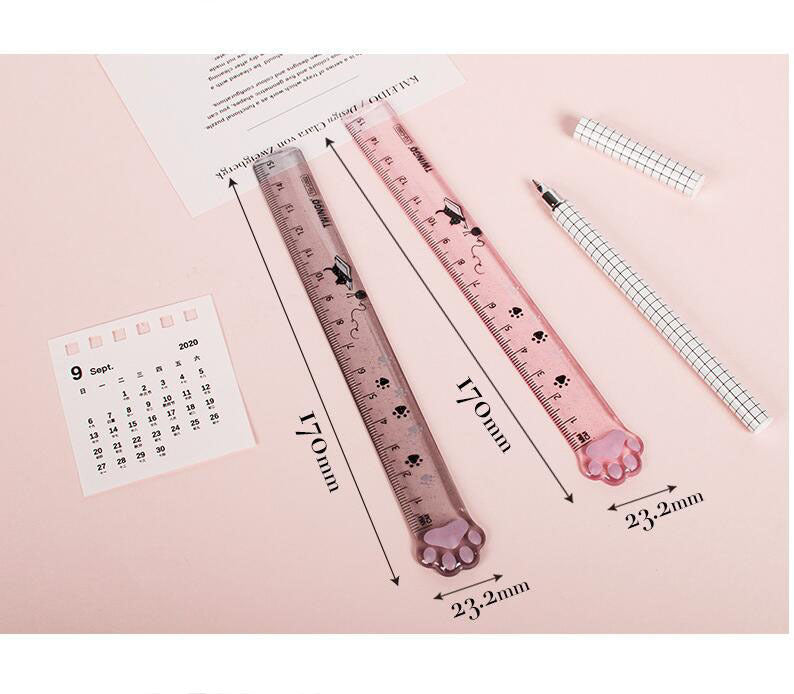 Règle de mesure en plastique Transparent, papeterie créative pour étudiants