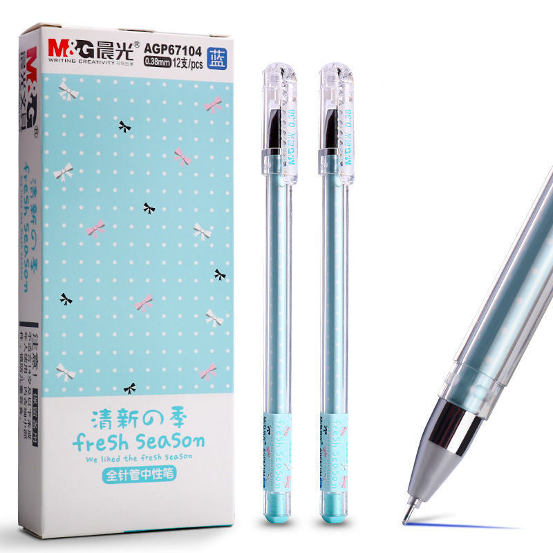 Stylo neutre stylo Signature noir étudiant utiliser dessin animé mignon petit stylo seringue fraîche