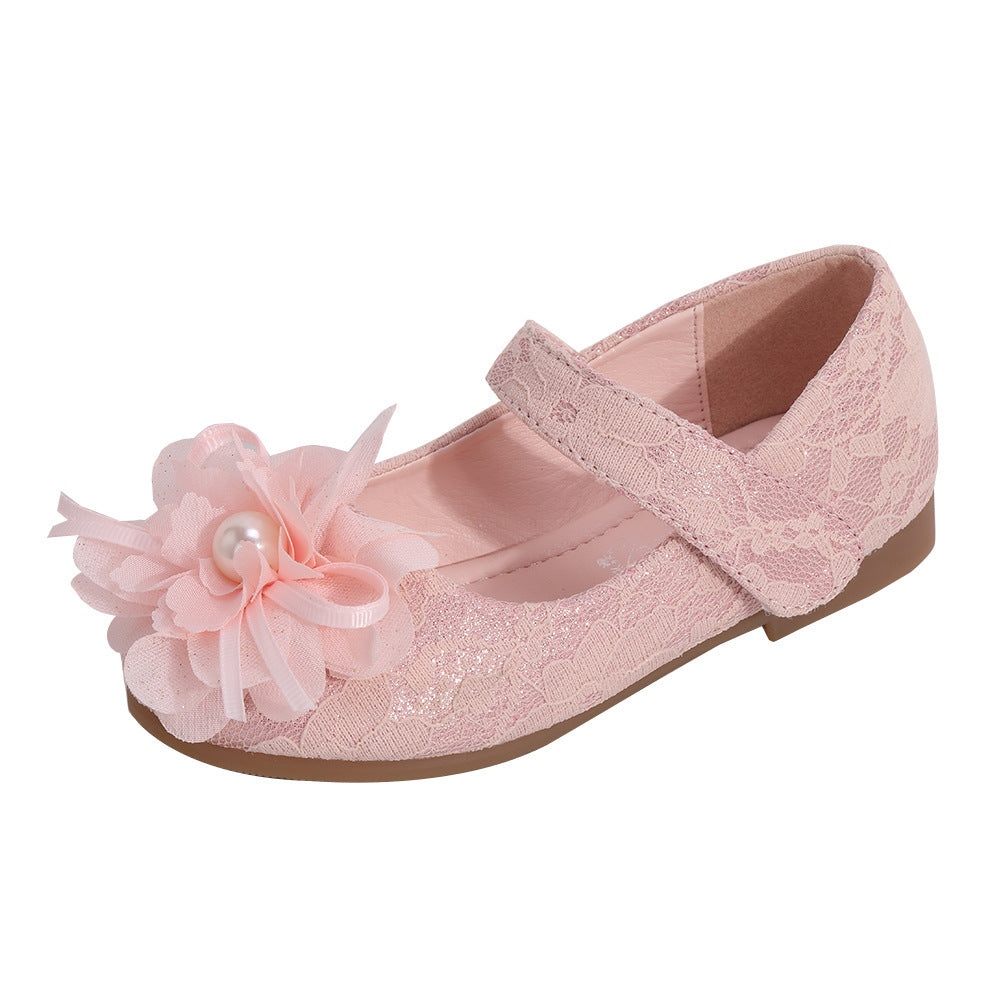 Chaussures habillées pour filles, chaussures de princesse en dentelle à fleurs