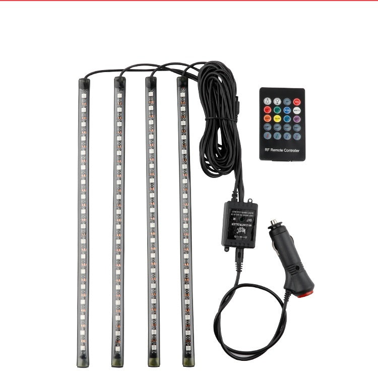Automotive atmosphere One to four lights Remote 4x9 LED atmosphere lamp Indoor foot lamp