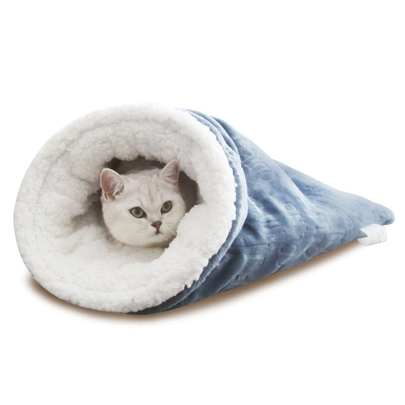 Nid de noël pour chat, sac de couchage doux, nid de chat, fournitures pour animaux de compagnie, tapis universel quatre saisons