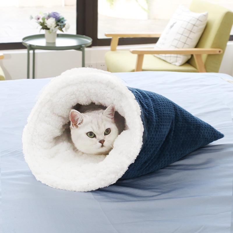 Nid de noël pour chat, sac de couchage doux, nid de chat, fournitures pour animaux de compagnie, tapis universel quatre saisons