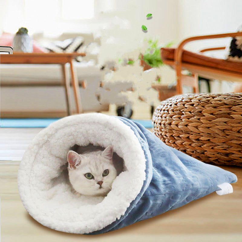 Nid de noël pour chat, sac de couchage doux, nid de chat, fournitures pour animaux de compagnie, tapis universel quatre saisons