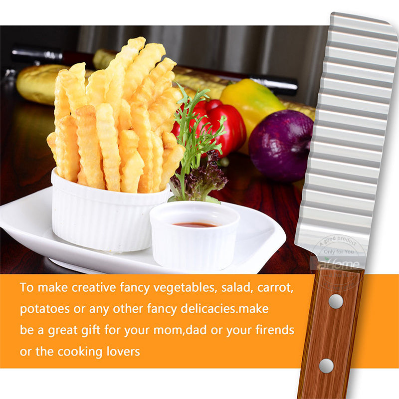 Coupe-frites en acier inoxydable, couteau coupe-pommes de terre, outils de coupe ondulés pour légumes, Gadgets de cuisine
